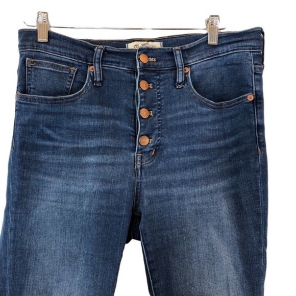 Madewell Mid Rise 9" Buttoned Denim Skinny Jeans - Picture 3 of 5